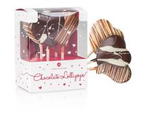 Sucettes en chocolat en forme de coeurt | 5 Sucettes en chocolat | Sans alcool | Enfant | Fille | Garçon | Amour | Figurines chocolat | Saint Valentin | Noel | Anniversaire | Pâques