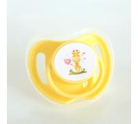 Sucettes En Coton Pour Bébé, 1 Pièce, Impression D'Animaux, En Silicone De Qualité Alimentaire, Mignonnes, Rondes Et Plates