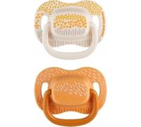 Sucettes en silicone Canpol, Jaune avec motif montagne, 18 mois et +, lot de 2
