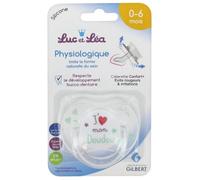 Sucettes-Luc et Léa Sucette Silicone Physiologique avec Anneau 0-6 Mois (Modèle : J'aime mon Doudou)