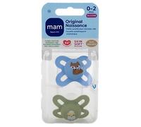 Sucettes-MAM 2 Sucettes Original Naissance 0 à 2 Mois (Modèle : Renard et Mouton)