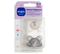 Sucettes-MAM Sucette Perfect Naissance - 0-2 Mois - Silicone - X2 (Modèle : Lapin et Oiseau)