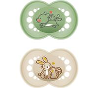 Sucettes Original Pure Silicone unies "Loup / Lapin" set de 2 pièces