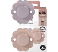 Sucettes physiologiques en silicone Suavinex SX Pro 6-18 mois, Couleur : Lavande & Mauve, paquet de 2
