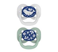 Sucettes réversibles en silicone Dr. Brown's Nocturno Advantage, taille 1 0-6 m, 1 unité avec 2 sucettes, modèles assortis.