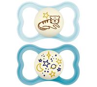 Sucettes-Sucettes MAM Perfect Night 18 mois et plus - Lot de 2 (Couleur : Tigre et Étoiles Bleus)