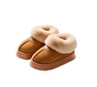 SuChengSS Chaussons Femme Chaussures en Coton pour Femmes Panton De Coton À Talon Complet pour Femmes Winter Outdoor Wear Non Glissement Et Semelle Épaisse-brun-36-37