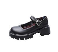SUCHETA Chaussures Mary Jane à Fond épais Plateforme Talons Hauts japonaises Jk Petites Chaussures en Cuir Rétro Chaussures à Hauteur Unique Chaussures Plates légères et décontractées