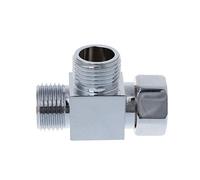 SUCHUANGUANG 1/2"Laiton Chrome 3 Voies inverseur Tuyau raccord Tee T Forme Adaptateur Bain connecteur inverseur d'eau Argent