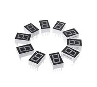 SUCHUANGUANG 10 pièces 0.56 Pouces 7 Segments 1 Affichage LED numérique Rouge Cathode Commune Tubes numériques Anneau de lentille