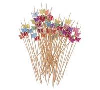SUCHUANGUANG 100 Pièces 12 cm Papillon Nourriture Pics Dessert Buffet Salade De Fruits Fourchette Gâteau Muffin Fête Légumes Bâtonnets Cocktail Cure-Dents Fourchettes