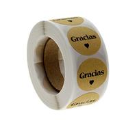 SUCHUANGUANG 500 pièces Kraft Gracias Espagnol Merci étiquettes Autocollants enveloppe Paquet Joint Joint Autocollant
