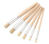SUCHUANGUANG 6 pièces Pinceau à Pochoir Premium Ensemble de Pinceaux à Peinture Acrylique Manche en Bois Pinceau Peinture Fournitures de Dessin Pinceau Pro Manche en Bois + Tube en Aluminium + Poils