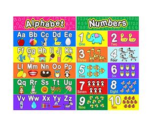 SUCHUANGUANG Affiche préscolaire plastifiée pour Les Tout-Petits et Les Enfants 2 pièces Affiches Alphabet Complet Affiches Alphabet