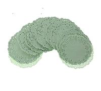 SUCHUANGUANG coloré Dentelle Papier Tapis sous-Verres napperons événements de Mariage Table de fête Cadeau Papier napperon Vert