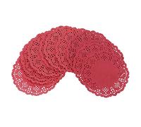 SUCHUANGUANG coloré Dentelle Papier Tapis sous-Verres napperons événements de Mariage Table de fête Cadeau Papier napperon Rouge