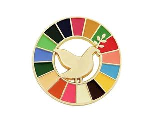SUCHUANGUANG Épinglette à Motif Colombe de la Paix Broche des Nations Unies avec 17 Couleurs Objectifs de Développement Durable Badge Vêtements Décoration Alliage