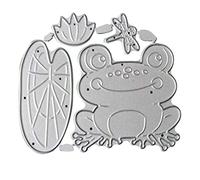 SUCHUANGUANG Grenouille Lotus étang métal Coupe Matrices Pochoir Scrapbooking Bricolage Album Timbre Papier Scrapbook Timbre