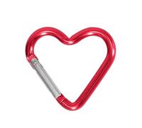 SUCHUANGUANG Mousqueton en Forme de Coeur Clip en Alliage d'aluminium Clip de Porte-clés Mousqueton à Ressort Clips de Sac à Dos de Camping Mousqueton Robuste Rouge