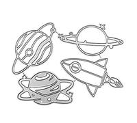 SUCHUANGUANG planète fusée Matrices de découpe en métal Pochoir Scrapbooking Bricolage Album Timbre Papier Carte Album Timbre Argent Acier au Carbone