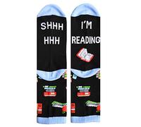 SUCHUANGUANG Unisexe drôle Disant nouveauté équipage Chaussettes chut Je lis des Livres mi Tube Bonneterie coloré Coton équipage Chaussettes
