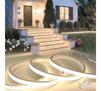 SUCIKORIO 10m Neon Ruban LED Exterieur 220V Sans Fil, Silicone Néon Bandeau Led Etanche Ignifuger IP65 Bande LEDs Sans Transformateur Flexible Blanc Naturel 4000K Recoupable Pour Cuisine, Chambre