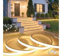 SUCIKORIO 10m Neon Ruban LED Exterieur 220V Sans Transformateur, Silicone Néon Bandeau Led Etanche Ignifuger IP65 Bande LEDs Sans Fil Flexible Blanc Chaud 3000K Découpable Pour Cuisine, Chambre