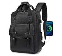 SUCIKORIO 40x30x15cm Air France British Airways Sac à Dos de Voyage Bagage Avion Cabine sous Le Siege, PU Cuir Imperméable Sacs de Voyage Sac à Dos Ordinateur Portable 14 Pouces avec Interface USB