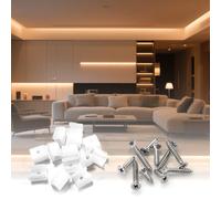 SUCIKORIO 50 Pack de Vis de Fixation pour Neon Bandeau Led, Métal Kit de Fixation pour Bande LED Convient Uniquement aux 230V Silicone Ronde Néon Ruban