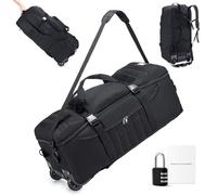 SUCIKORIO Militaire Sac de Voyage à roulettes 85L 3 in 1 Tactique Sac à Dos Voyage XL avec Cadenas à Combinaison à 3 Digit Imperméable Bagage a Main Cabine Avion Grande Taille Valise de Cabine