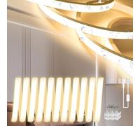 SUCIKORIO Neon Ruban LED Exterieur 10m, Silicone Néon Bandeau Led 220V Exterieur Etanche Ignifuger IP65 Bande LED DIY Flexible Blanc Chaud 3000K Découpable Rubans à Led 120LED/m Avec Alimentation