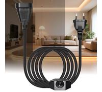 SUCIKORIO Variateur LED avec Interrupteur, 220V Variateur LED Dimmable avec Câble 2m 100W Max Variateurs d'Intensité LEDs Régulateur de Luminosité Rotatif Silencieux pour Lampes