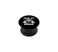 Suck My Balls Boba Tea Citation Humoristique Arc-en-Ciel PopSockets PopGrip Adhésif