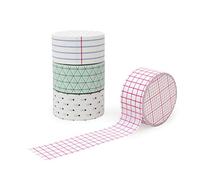 SUCK UK Lot de 4 rouleaux de ruban adhésif Washi - Fournitures d'art - Ruban de masquage décoratif en papier - Ruban adhésif coloré - Lot de 4 rouleaux de ruban adhésif cool - Fournitures d'artisanat