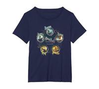 Sucker Punch Circles T-Shirt, Femme Grandes Tailles, Bleu Marine, 5X