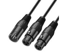 suckoo Câble audio XLR répartiteur 1 entrée 2 sorties 2 en 1 sortie mâle vers femelle