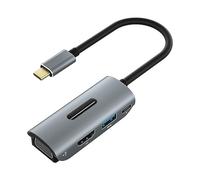 Suckoo Station d'accueil de rechange 4 en 1 USB C vers HDMI VGA USB 3.0 PD 1 entrée 4 sorties compatible ordinateur hôte téléphone portable Mac TYPEC HDMI externe moniteur TV projecteur câble