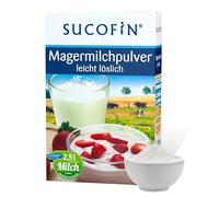 SUCOFIN Lait écrémé en poudre 18 x 250 g, emballage de stockage, idéal comme blancheur de café et pour la pâtisserie, le lait en poudre est facilement soluble, riche en nutriments et durable