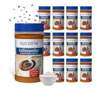 SUCOFIN Lot de 12 boîtes de 400 g de café blanc légèrement soluble, idéal pour le café/thé, longue durée de vie, remplacement parfait du lait en poudre - Lot de 12 pour un plaisir crémeux