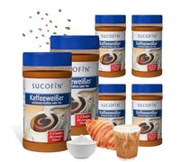 SUCOFIN Lot de 6 boîtes de 400 g de café blanc - Pour affiner le café et le thé facilement solubles - Longue durée de vie - Remplacement parfait du lait en poudre - Lot de 6 pour un plaisir crémeux
