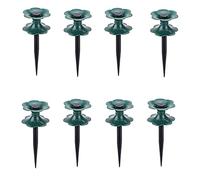 Sucpur Lot de 8 guides de tuyau en forme de fleur sur piquet en zinc pour protéger les plantes, antirouille - Piquet en métal robuste - Vert foncé - Pour l'extérieur