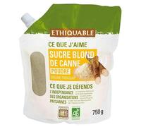 SUCRE BLOND DE CANNE EN POUDRE DU PARAGUAY DOYPACK BIO 750G, ETHIQUABLE, LOT DE 3