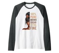 Sucre Brun Pur Extra Fin, Mois de l'histoire des Noirs pour Femme et Fille Manche Raglan