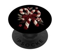 Sucre d'orge Festif et nœud l'esprit des fêtes PopSockets PopGrip Adhésif