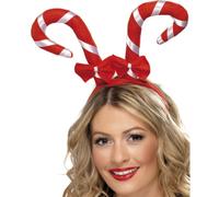 Sucre D'Orge Noeuds Rouge Blanc Noël Bandeau Femmes Accessoire Déguisement
