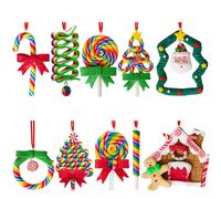 Sucre d'orge pour Sapin de Noël, Lot de 10 Décorations de Sapins de Noël | Ornements de Sucette de Noëls pour Sapins, Couronne, Fenêtres, Cheminée, Porte et Fête
