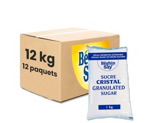Sucre en Poudre Cristal Beghin-Say pour Distributeur Automatique - 12 paquets - 12 Kg