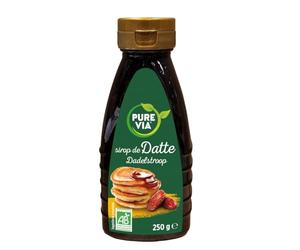Sucrez naturellement vos recettes avec PURE VIA Sirop de Datte Bio, alternative malaise sans additifs, flacon de 250g - Lot de 3