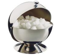 Sucrier boule à couvercle coulissant, acier inoxydable