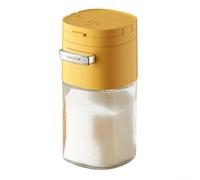 Sucrier de précision en verre avec couvercle doseur de 0,5 g - Distributeur de poudre anti-agglomération pour café et thé - Boîte d'assaisonnement compacte 6 x 6,9 x 12,5 cm (jaune)